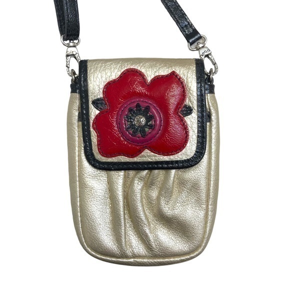 Brighton mini light gold/floral crossbody bag
